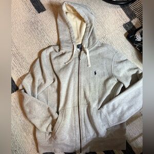 Ralph Lauren Light Gray Zip-Up Hoodie